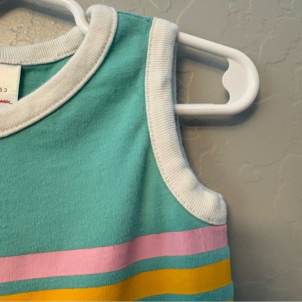 ⭐️Hanna Andersson soft stripe rainbow dress in tidepool size 90 cm US 3 - Picture 5 of 16